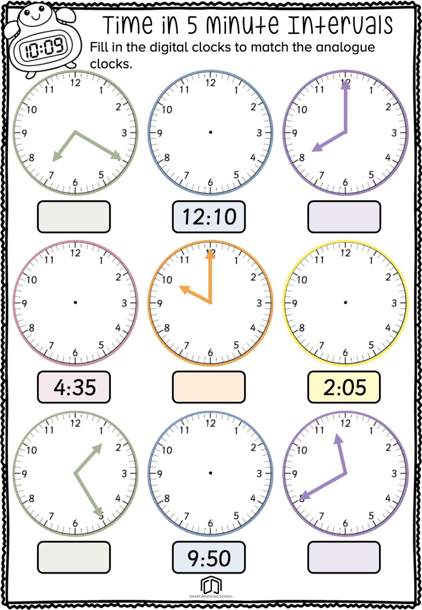 Clock Worksheet Clock Worksheet