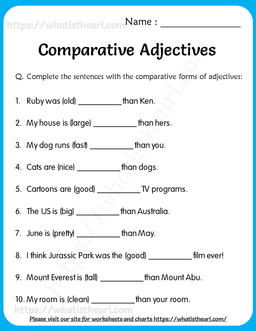 Comparative Adjectives Worksheets For Grade 5 Comparative Worksheets Library Comparative Adjectives Worksheets For Grade 5 Comparative Worksheets Library