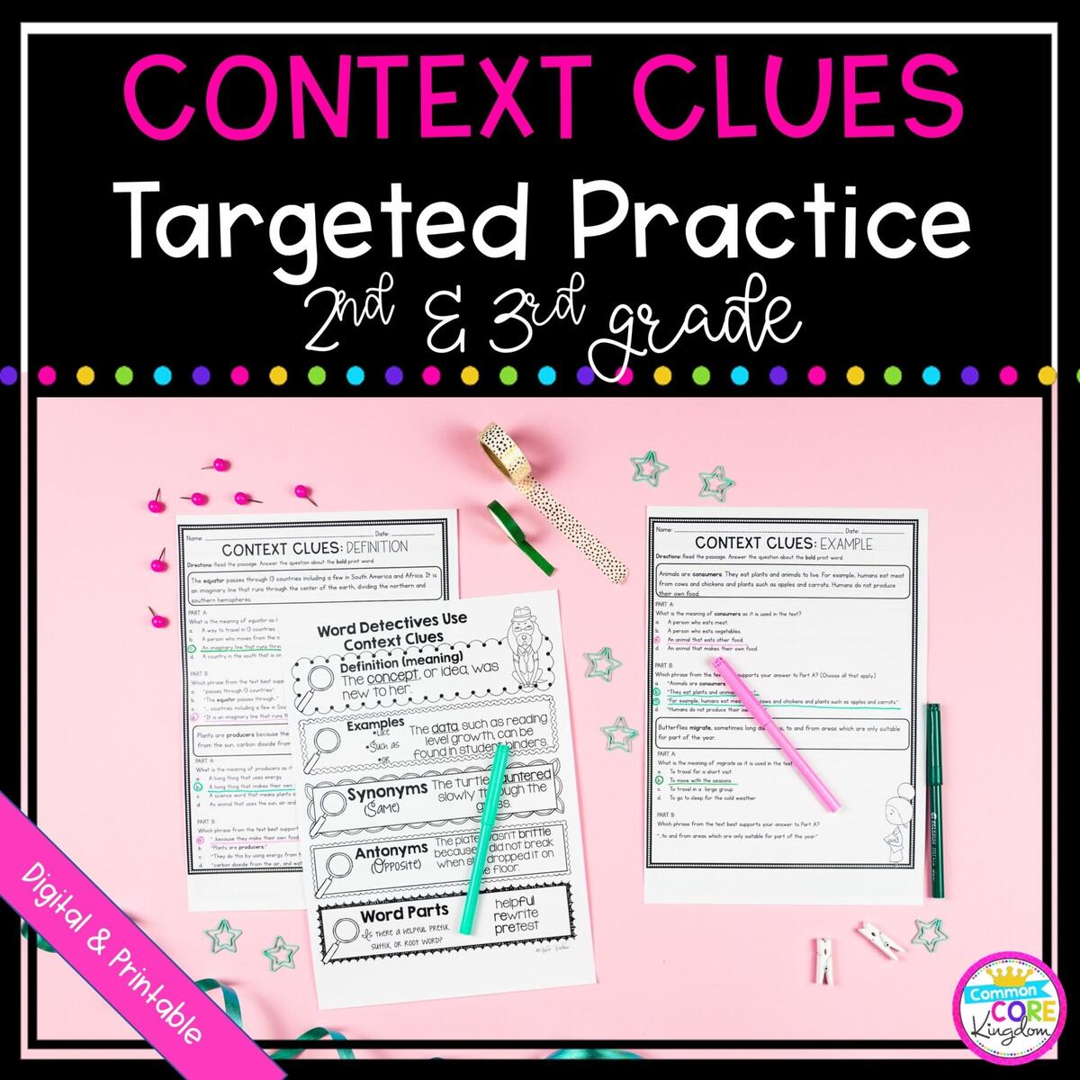 Context Clues Targeted Practice 2nd 3rd Grade MagiCore