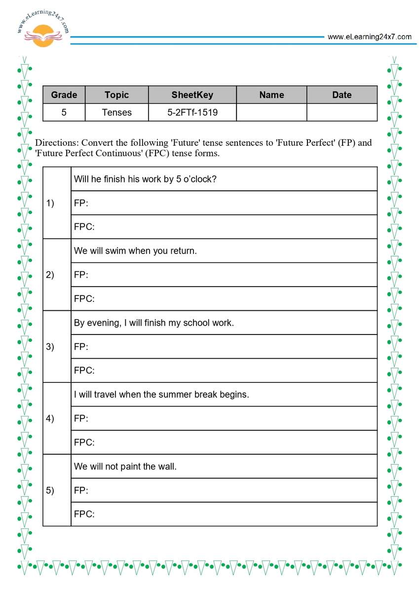 Convert Sentence To Future Perfect And Future Perfect Continuous Tense Forms Https ELearning24x7