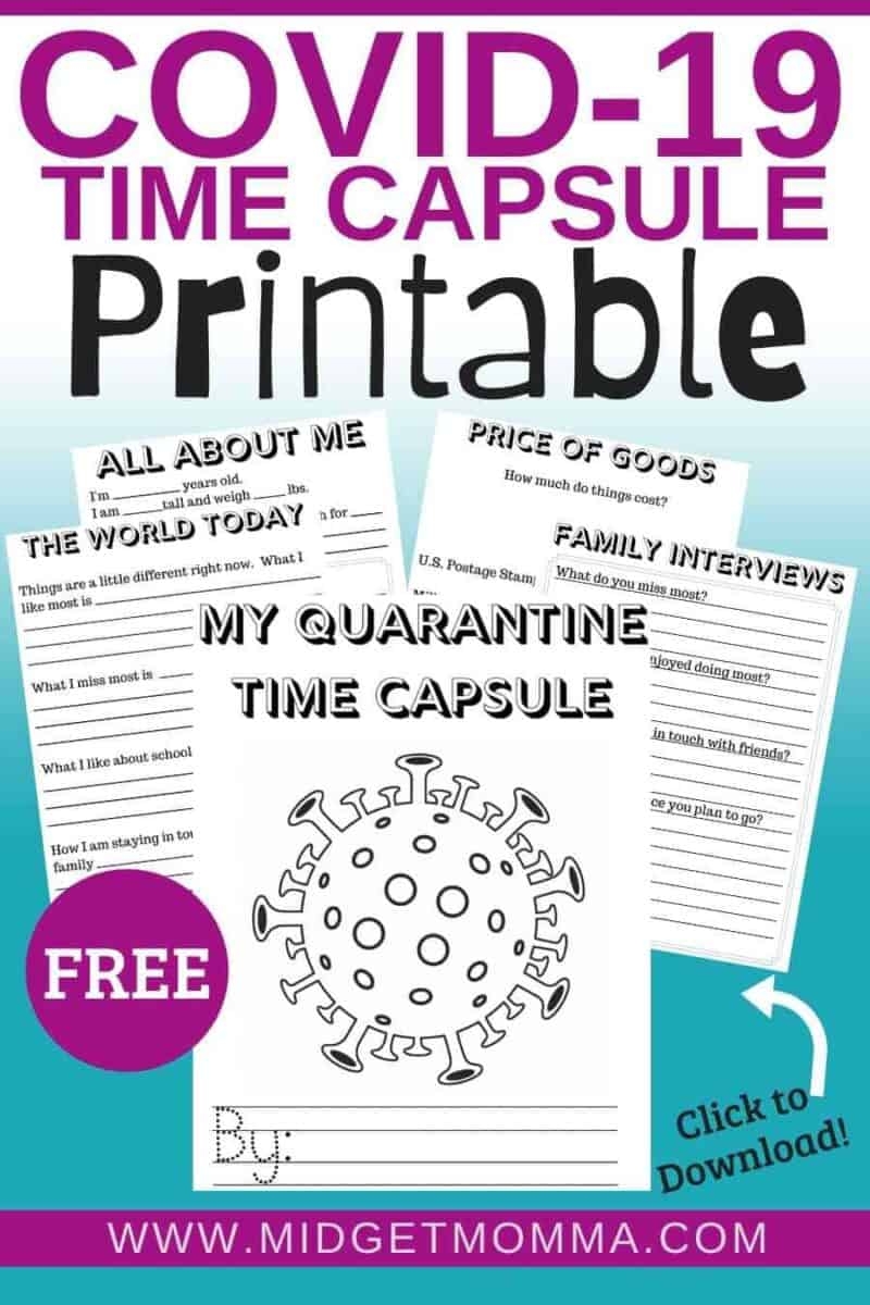 FREE Quarantine Time Capsule Printable For Kids A COVID 19 Pandemic Activity
