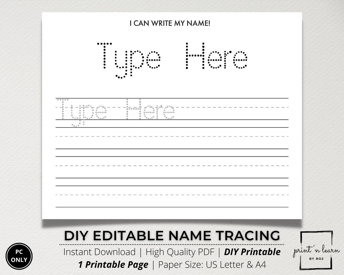 Editable Name Practice Name Writing Worksheets Fun Early Learning