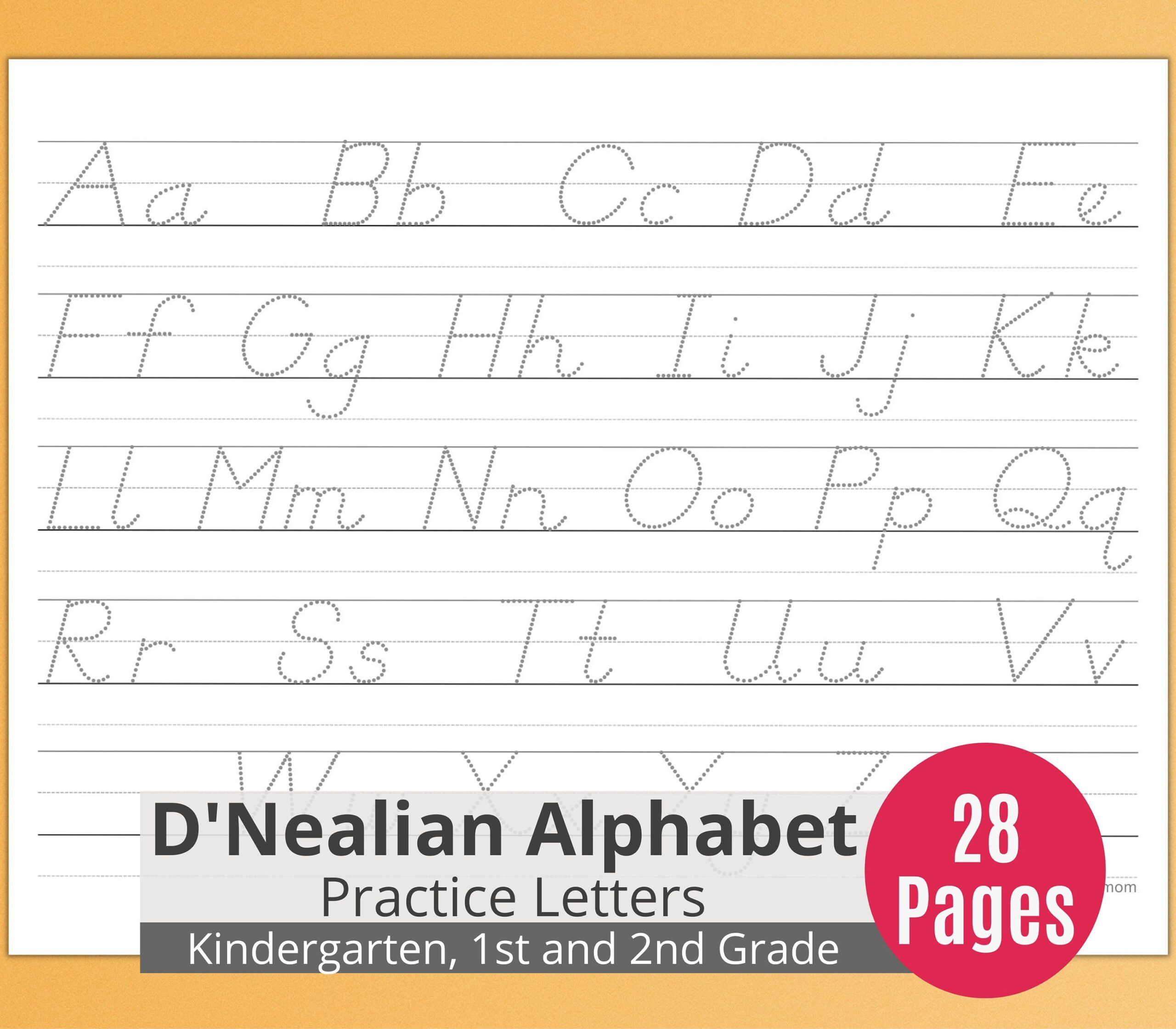 D Nealian Print Handwriting Worksheets Improve Penmanship Skills
