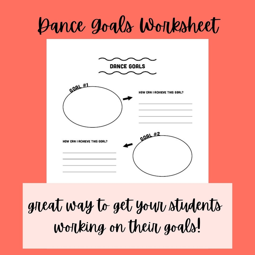 Dance Goals Worksheet Printable Etsy Dance Goals Worksheet Printable Etsy