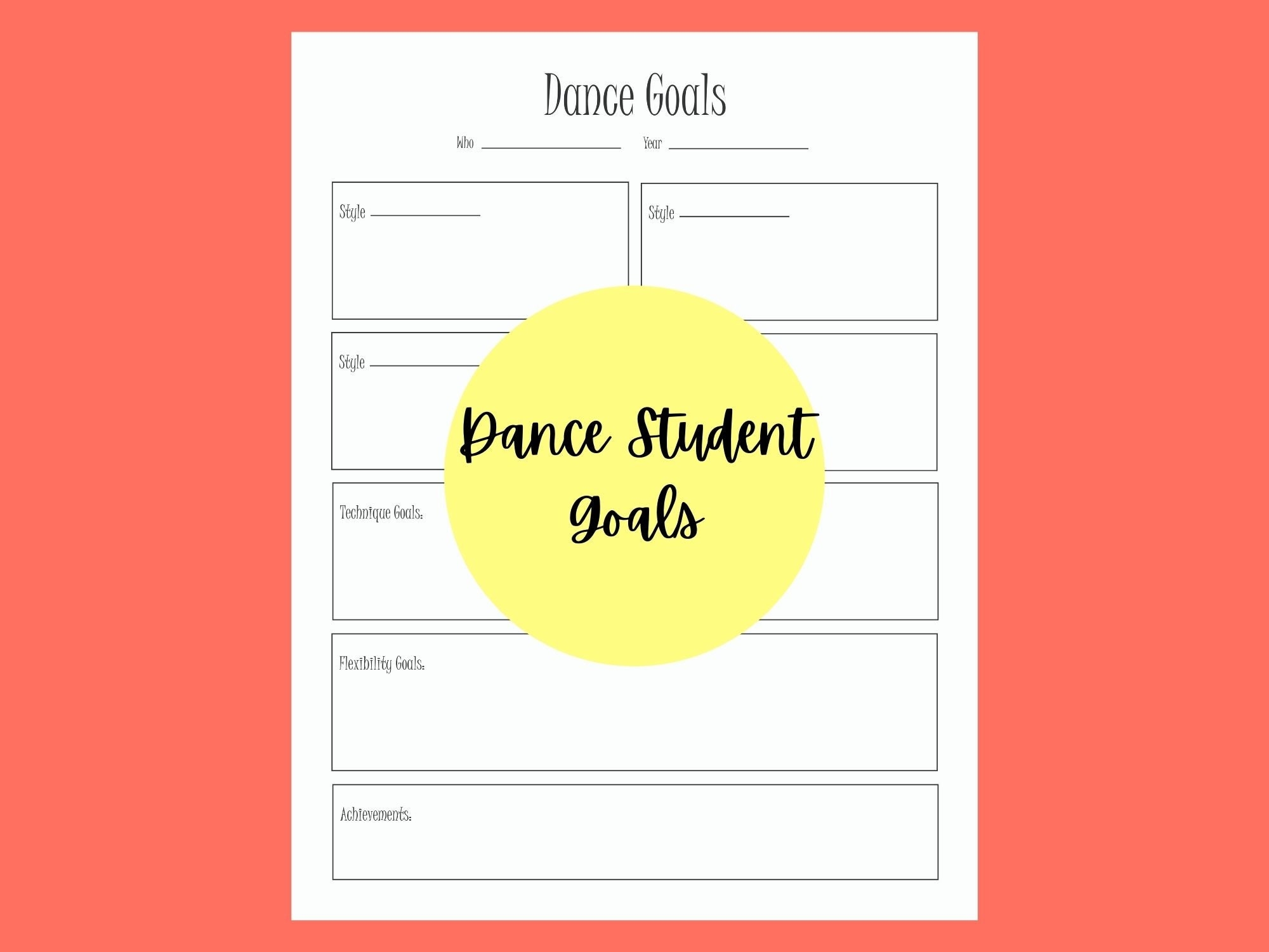 Dance Student Goals Digital Download Etsy Dance Student Goals Digital Download Etsy