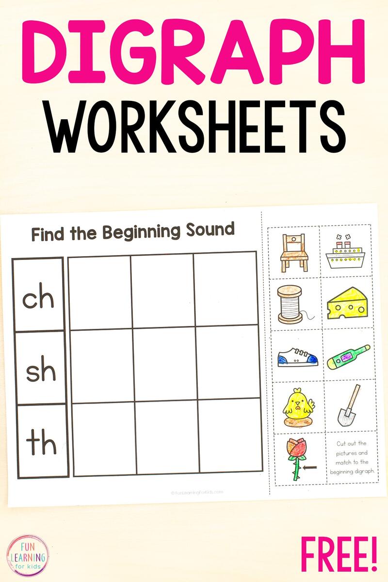 Digraph Sounds Sort Cut Paste Beginning And Ending Digraph Practice Worksheets No Prep Phonics Activities Made By Teachers