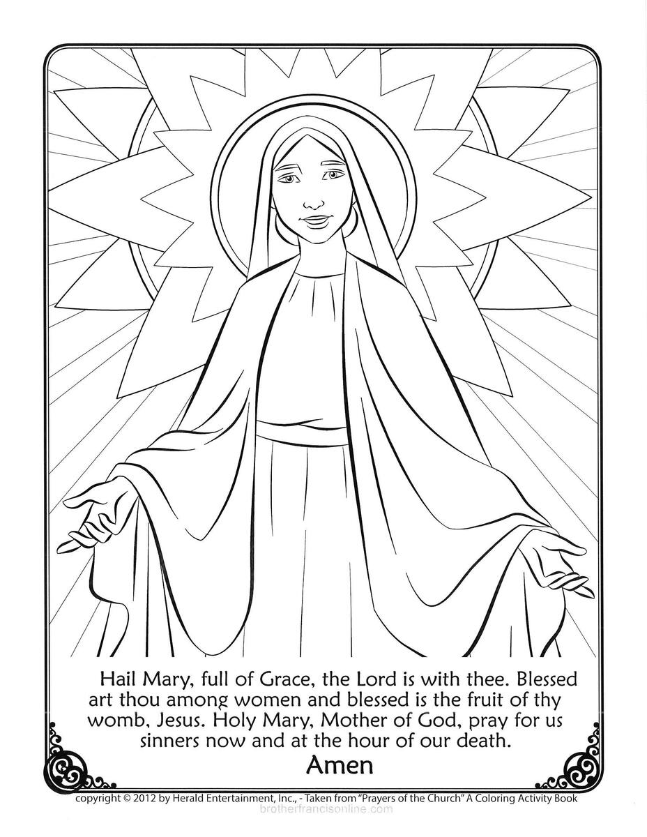 Discover 57 April And May Themes And Hail Mary Prayer Coloring Page Ideas Hail Mary Coloring Page How To Pray The Rosary Printable Booklet Hail Mary Prayer For Kids Free Printable