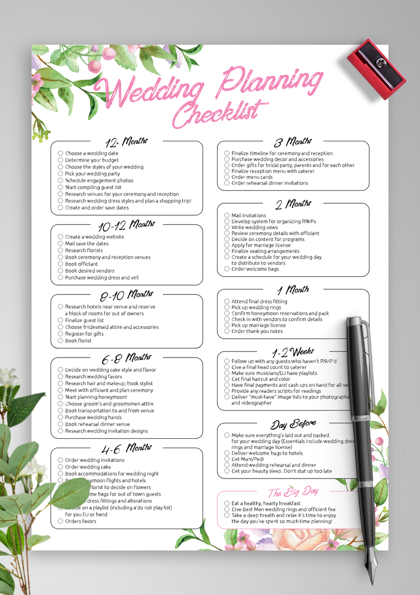 Download Printable Wedding Planning Checklist Eco Style PDF Download Printable Wedding Planning Checklist Eco Style PDF
