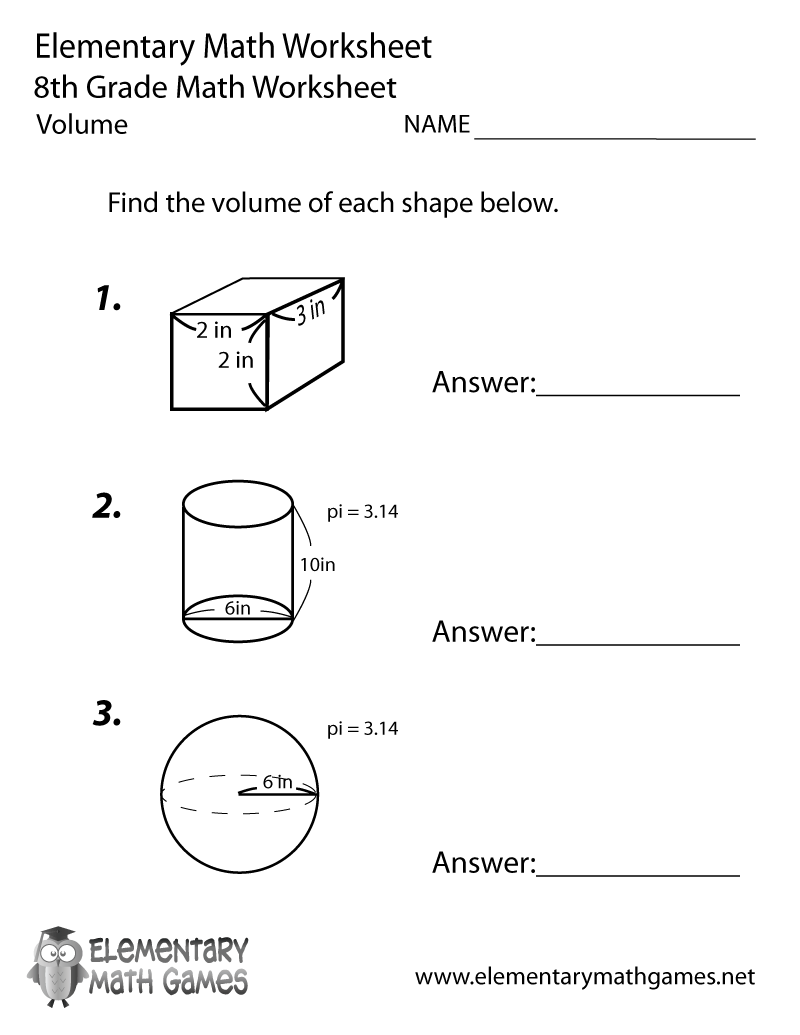 Eighth Grade Volume Worksheet Eighth Grade Multiplication Of Exponents Worksheet