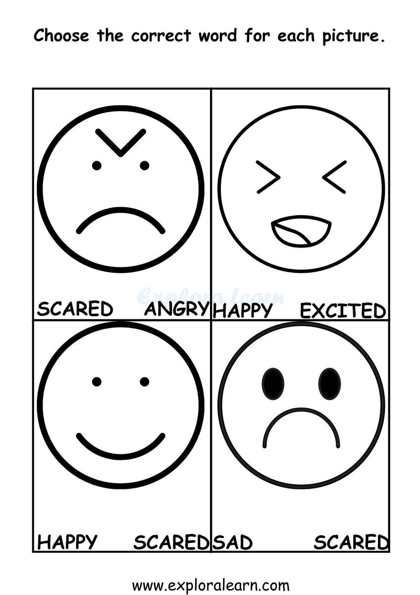 Emotion Recognition Worksheets For ADHD Autistic Kids