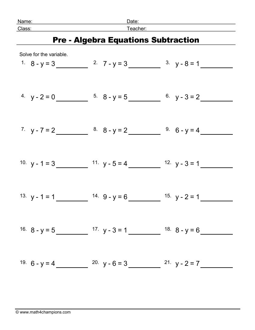 Explore Engaging Pre Algebra Worksheets For Effective Learning Explore Engaging Pre Algebra Worksheets For Effective Learning