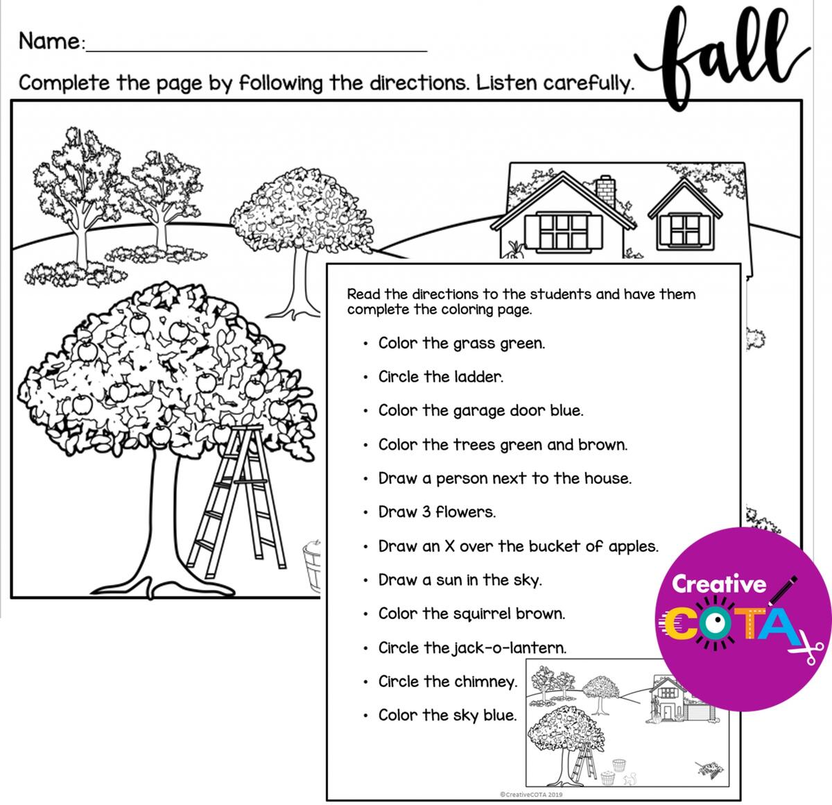 Fall And Halloween Following Directions Packet Your Therapy Source Fall And Halloween Following Directions Packet Your Therapy Source