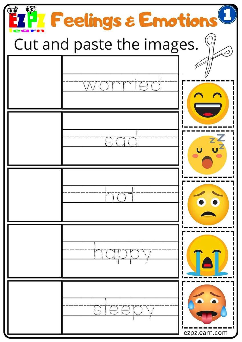 Feelings And Emotions Read And Match Worksheet For Children And ESL Students Free PDF Download Ezpzlearn