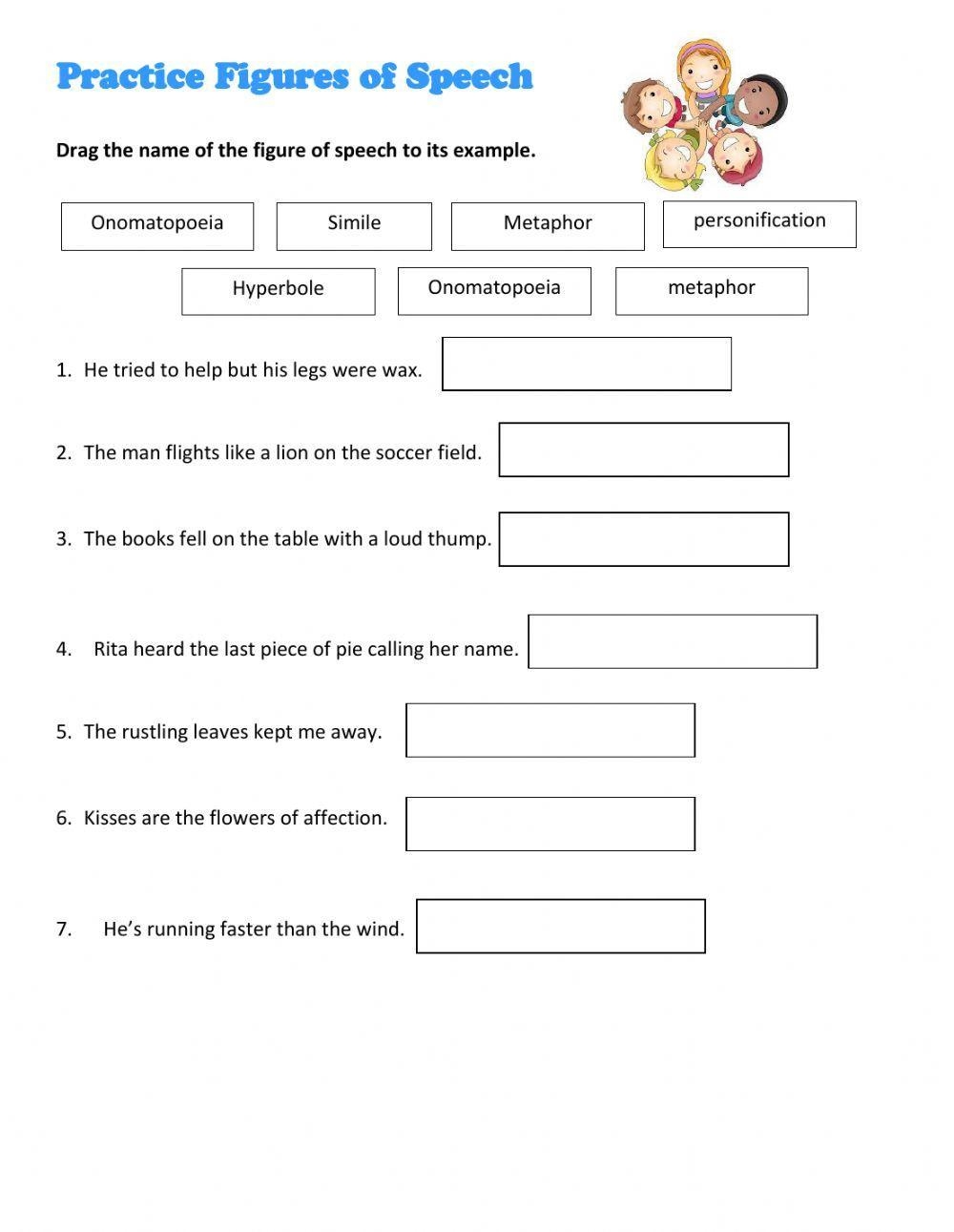 Figures Of Speech Figurative Language Worksheet Worksheets Library