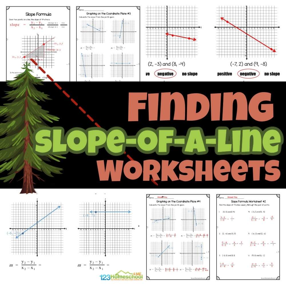 Finding Slope Of A Line Worksheets Algebra