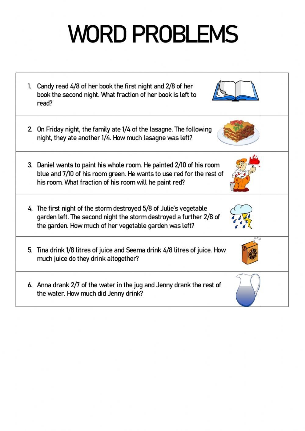 Fractions Exercise For 5
