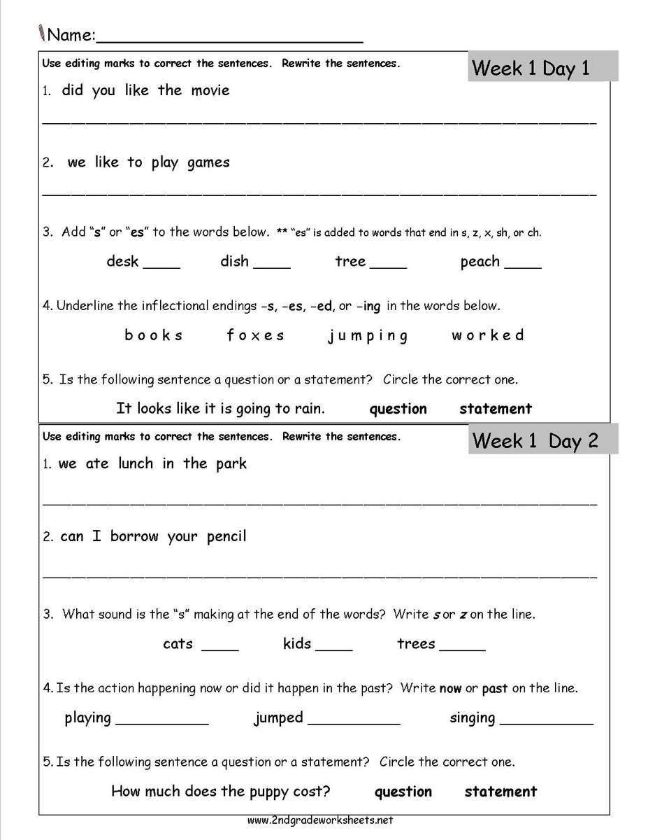 Second Grade Spelling Worksheets Free Word Lists Printable Practice