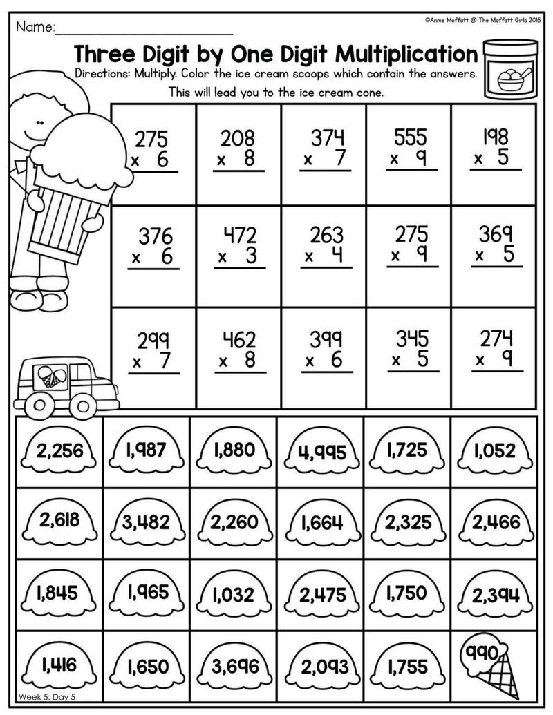 Printable Summer Math Worksheets PDF Free Download