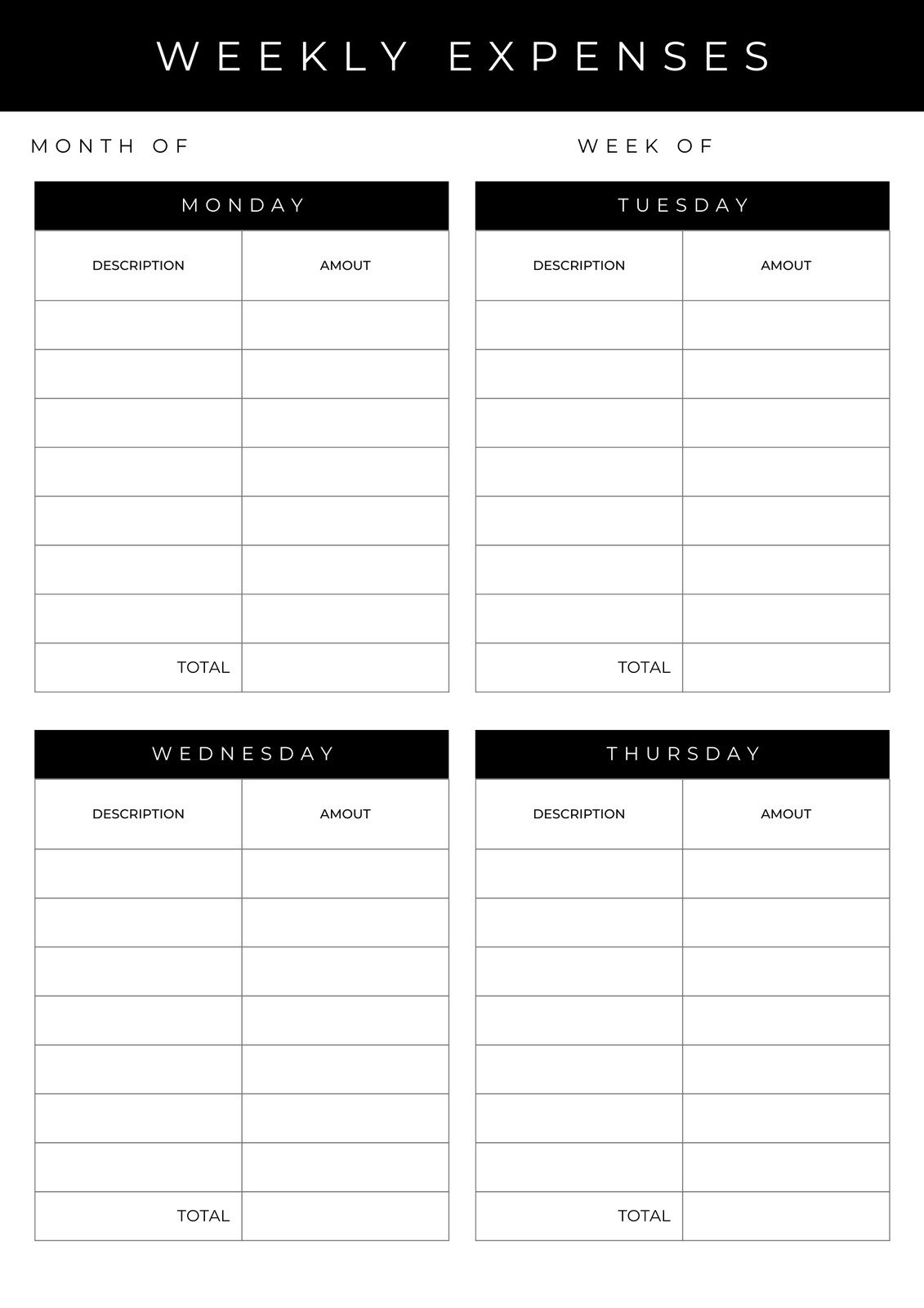 Free And Customizable Budget Templates Canva Free Blank Budget Worksheet Printables To Take Charge Of Your Finances