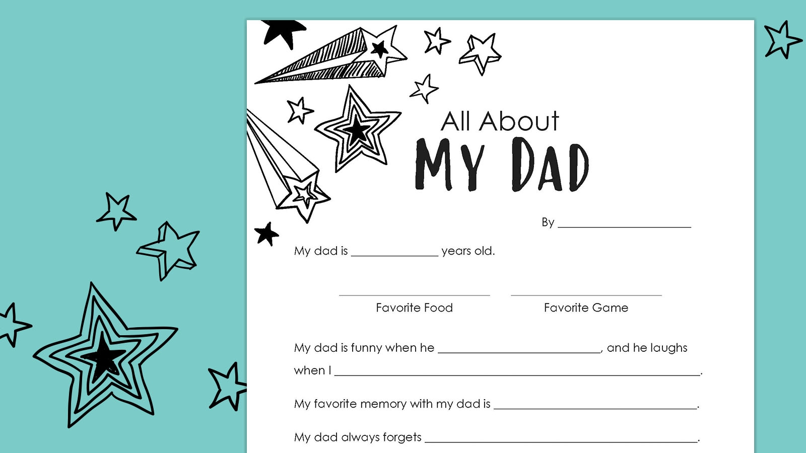 Free Father S Day Questionnaire Printable