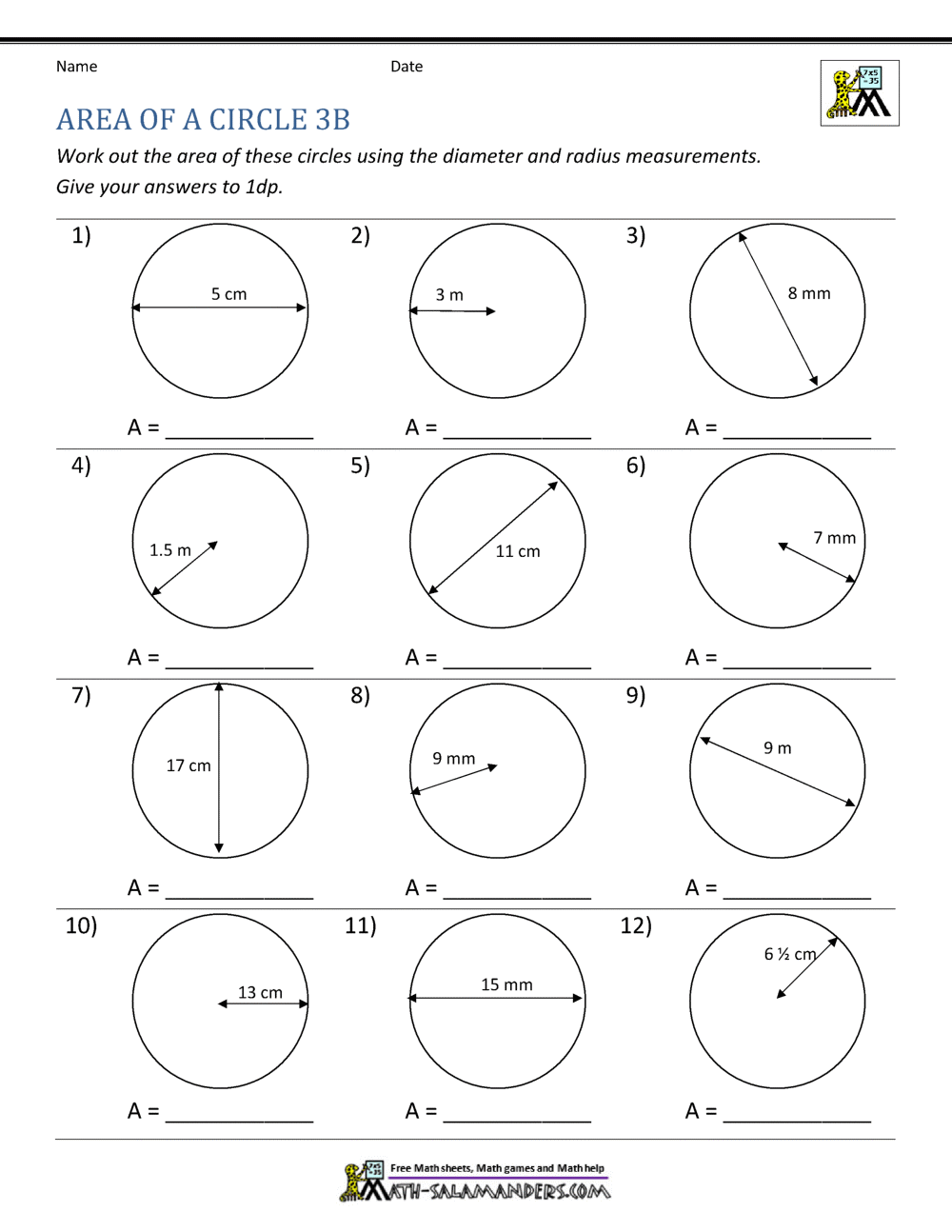 Free Find The Area Of A Circle Worksheet Download Free Find The Area Of A Circle Worksheet Png Images Free Worksheets On Clipart Library