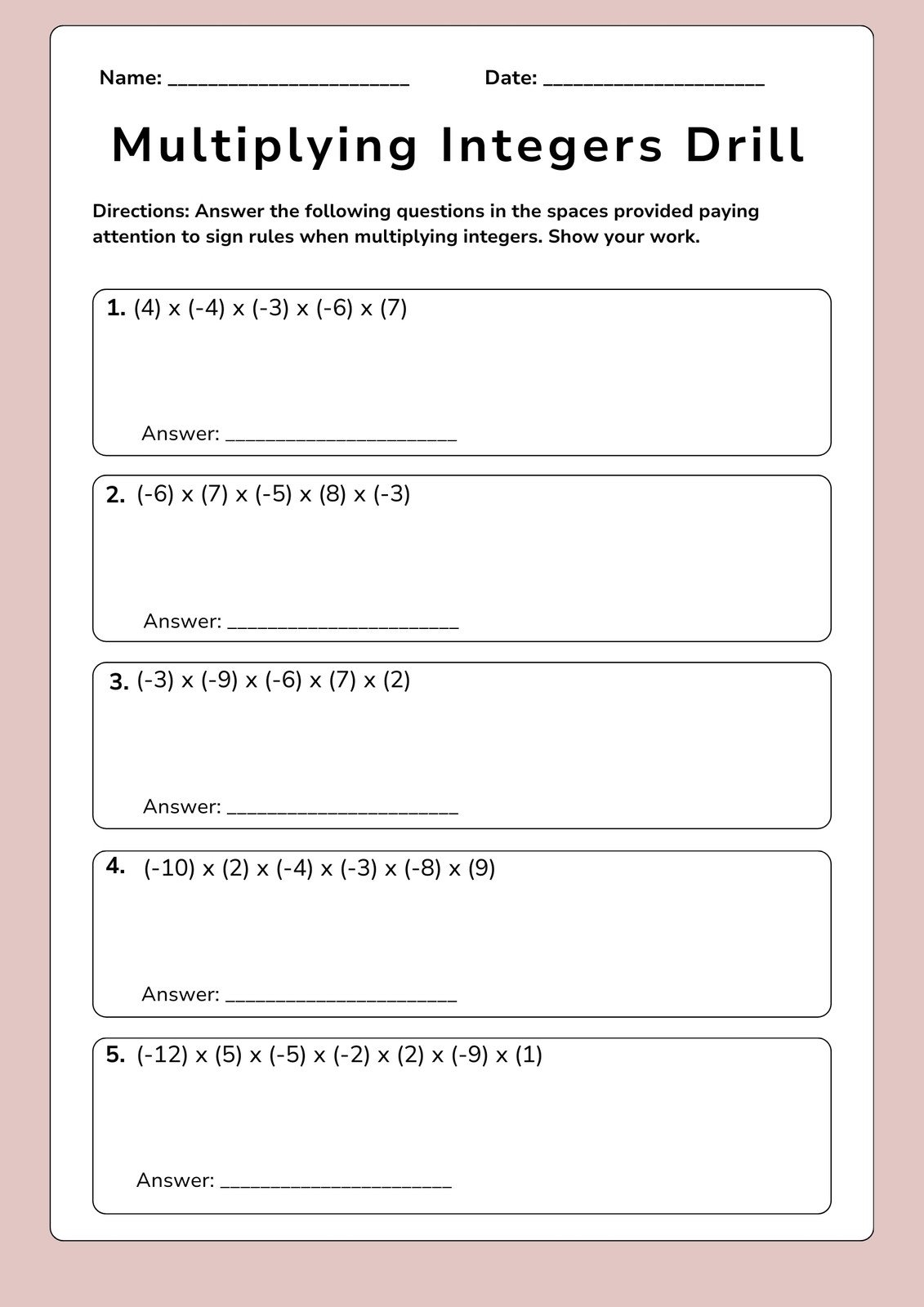 Free Multiplication Worksheet To Use And Print Canva Free Multiplication Worksheet To Use And Print Canva