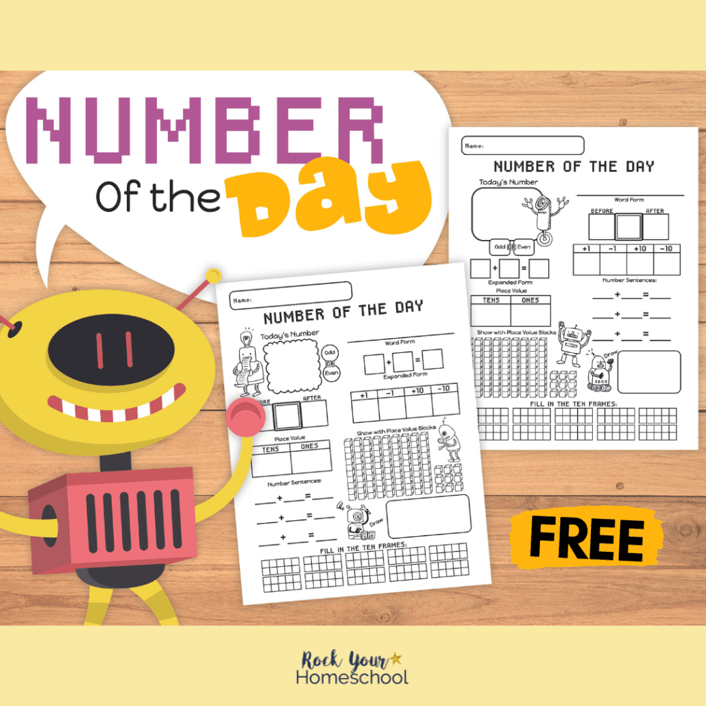 Free Number Of The Day Worksheets For Simple Math Fun Rock Your Homeschool Kindergarten Number Of The Day Worksheets 1 To 20 Made By Teachers