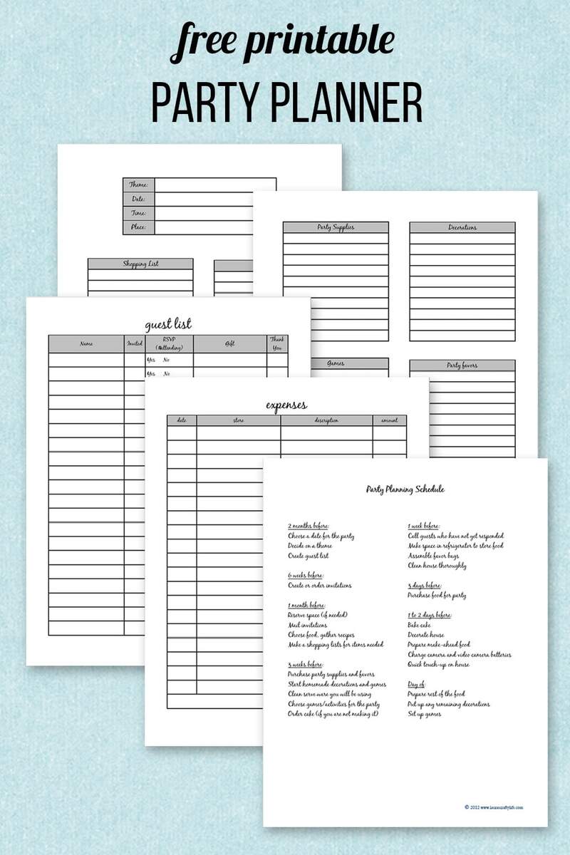 Free Party Planner Printable
