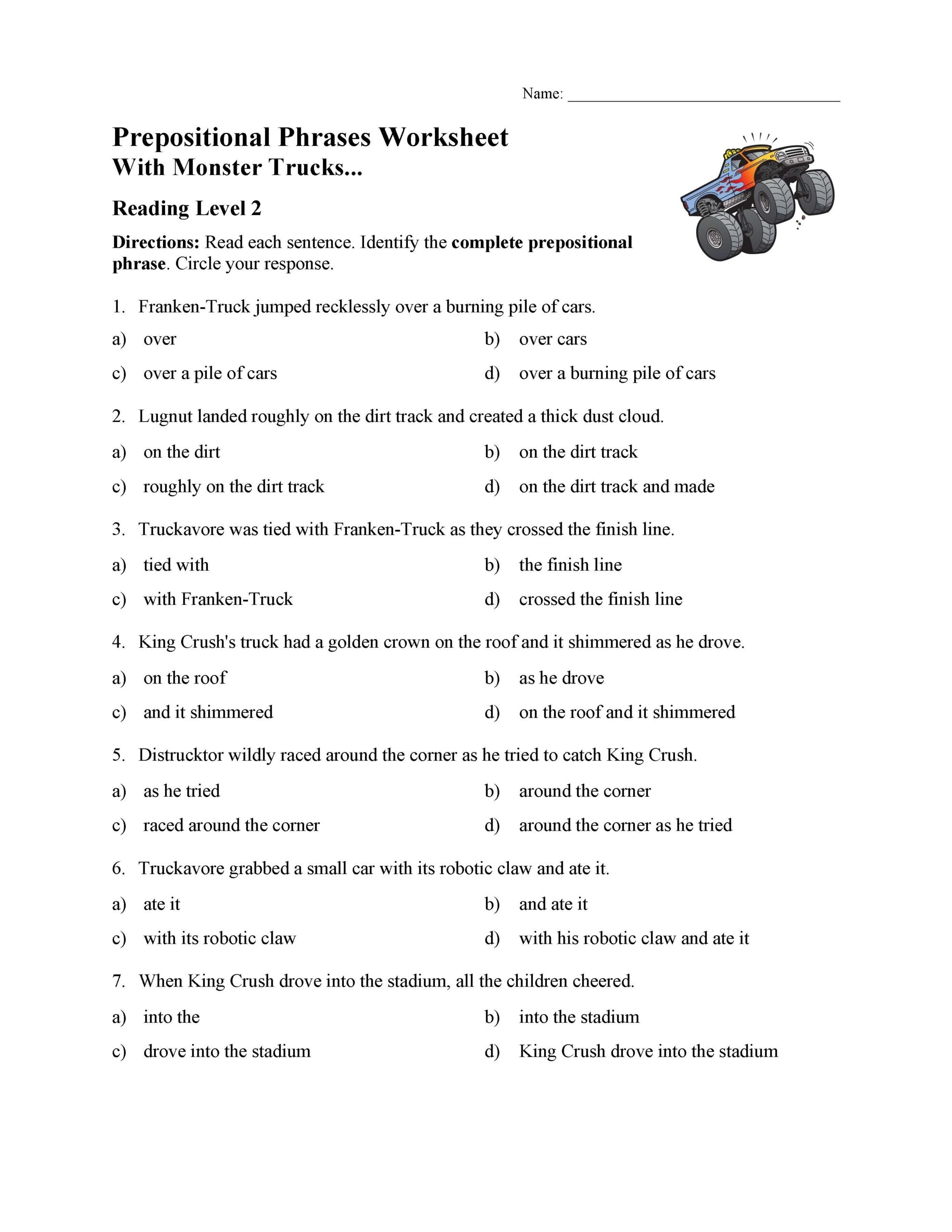 Free Prepositional Phrases Worksheet With Answer Key Download Free Prepositional Phrases Worksheet With Answer Key Png Images Free Worksheets On Clipart Library