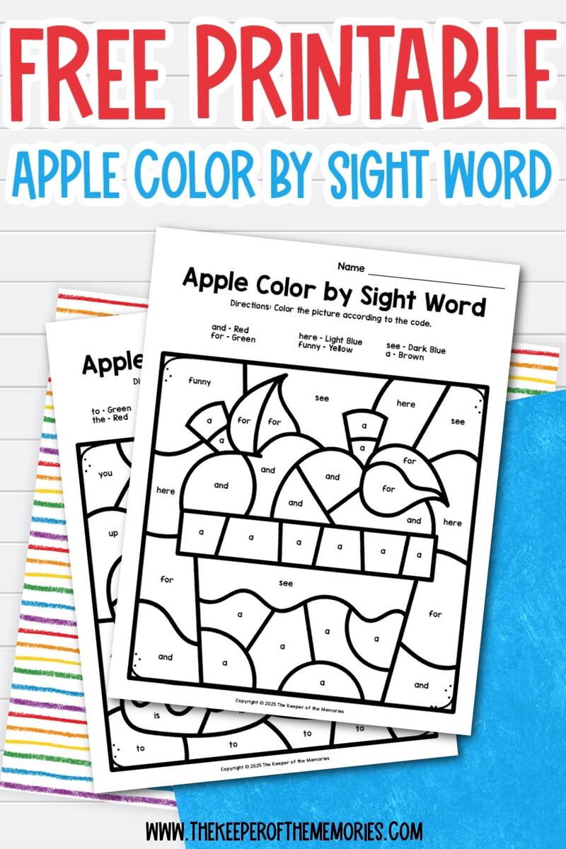 Apple Sight Word Game Playdough To Plato