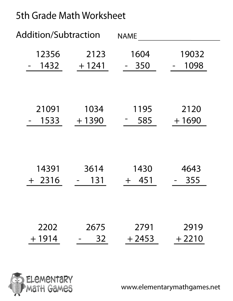 Free Printable Arithmetic Worksheet For Fifth Grade Free Printable Arithmetic Worksheet For Fifth Grade