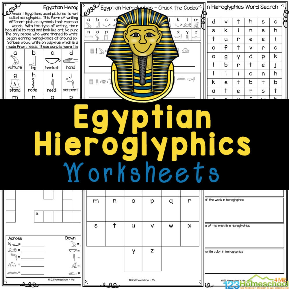 FREE Printable Egyptian Hieroglyphics Alphabet Worksheets Ancient Egypt Anagram And Crossword Free PDF Download