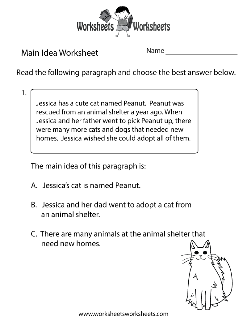 Main Idea Vs Details Worksheets Squarehead Teachers