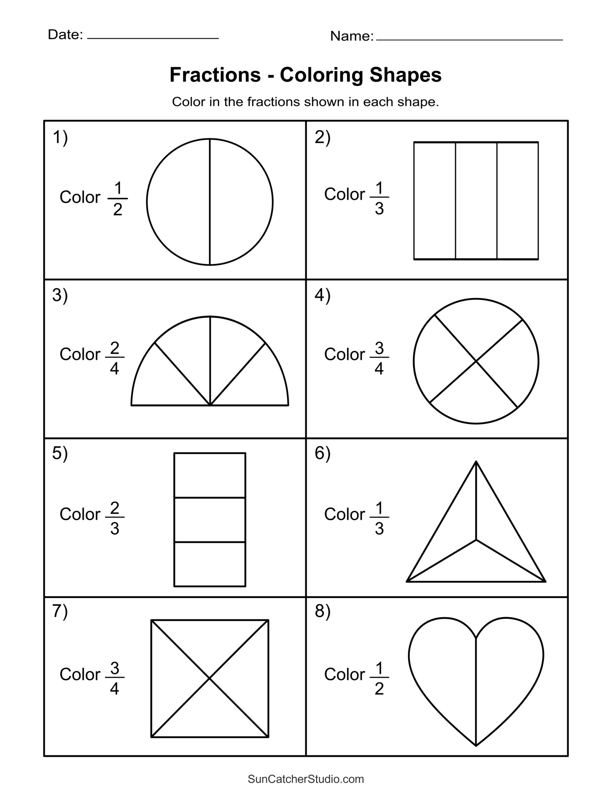Math Fractions Worksheets PDF Free Download