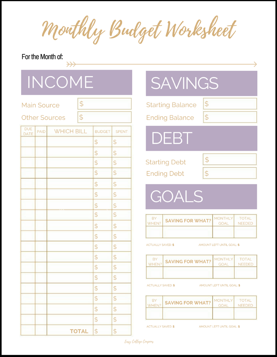 Free Printable Monthly Budget Template Free And Customizable Budget Templates Canva
