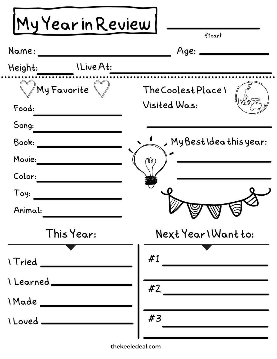 Free Printable My Year In Review Worksheet 2025 The Keele Deal