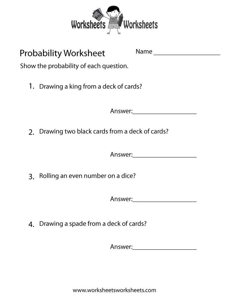 Free Printable Simple Probability Worksheet