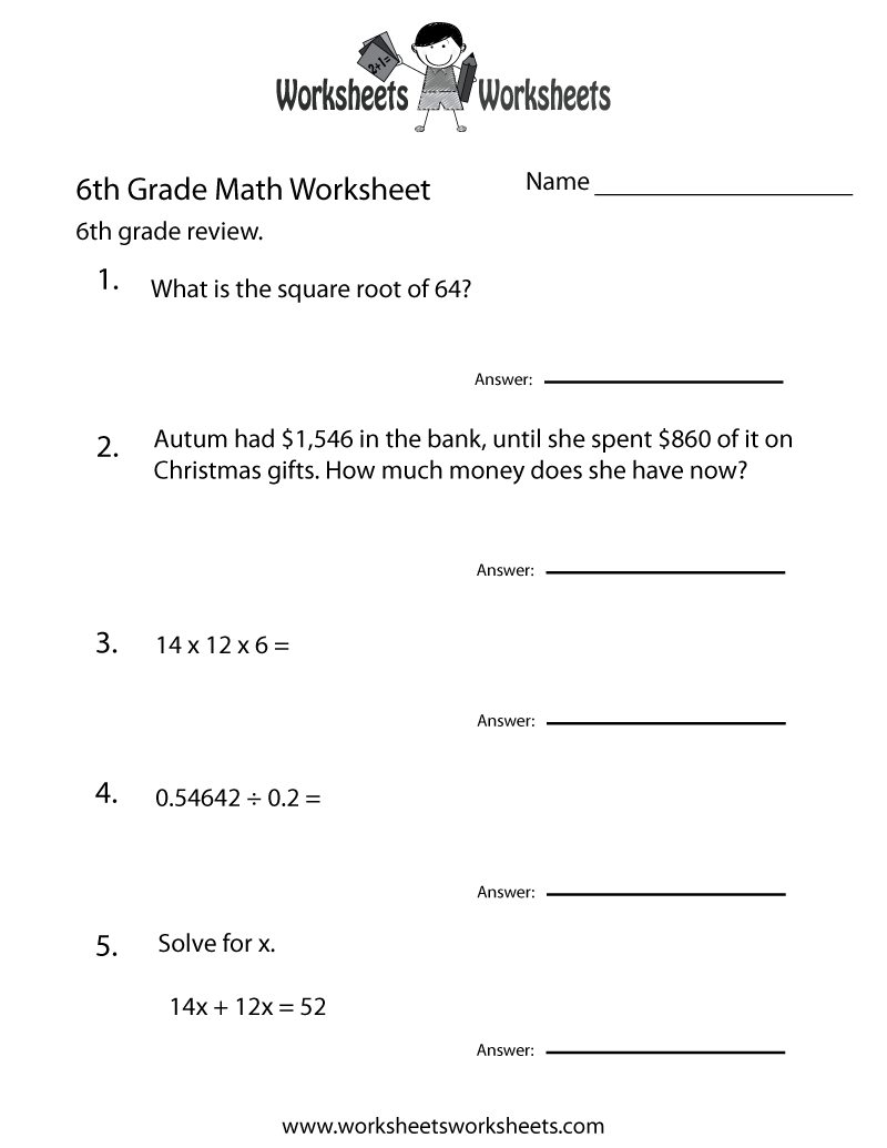 Mental Math 6th Grade