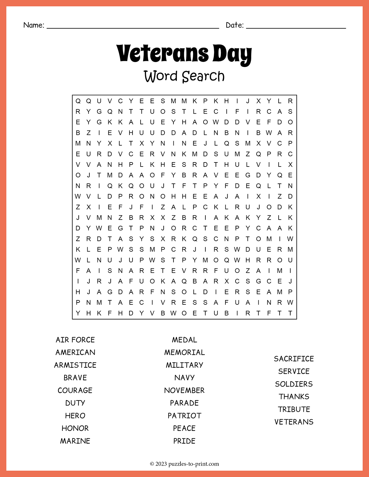 Free Printable Veterans Day Word Search Veterans Day Activities Worksheets Lessons TeacherVision