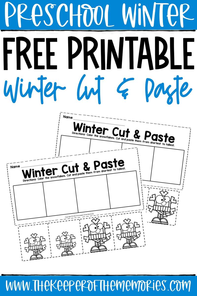Free Printable Winter Cut And Paste Worksheets For Preschoolers The Keeper Of The Memories Free Printable Winter Cut And Paste Worksheets For Preschoolers The Keeper Of The Memories