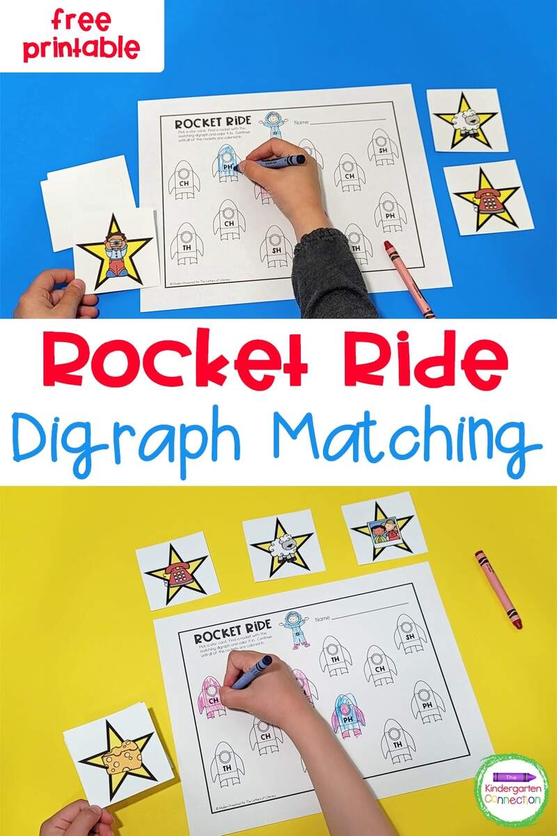 FREE Rocket Ride Digraph Matching Game