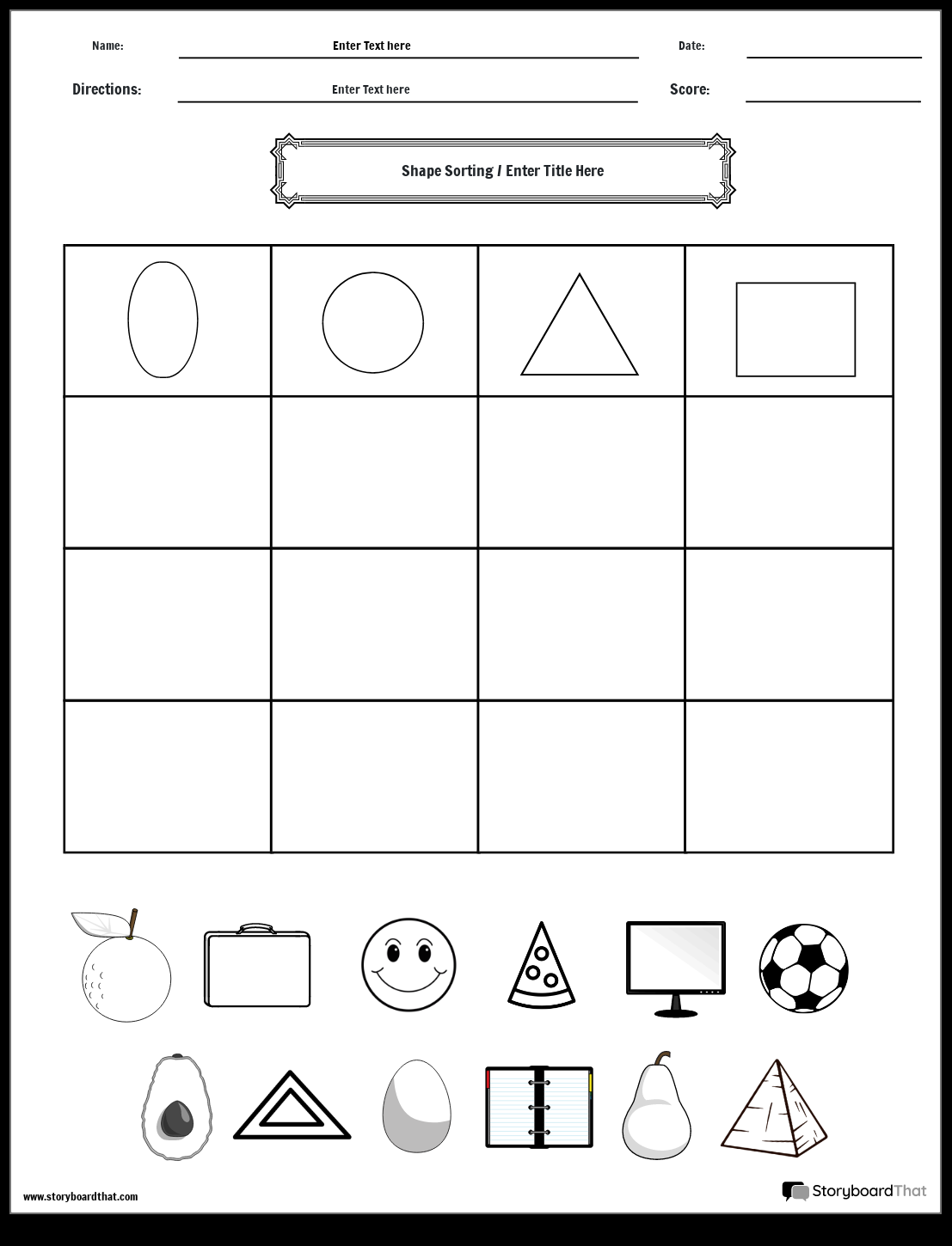 Free Shape Sorting Worksheets By Storyboard That Free Shape Sorting Worksheets By Storyboard That