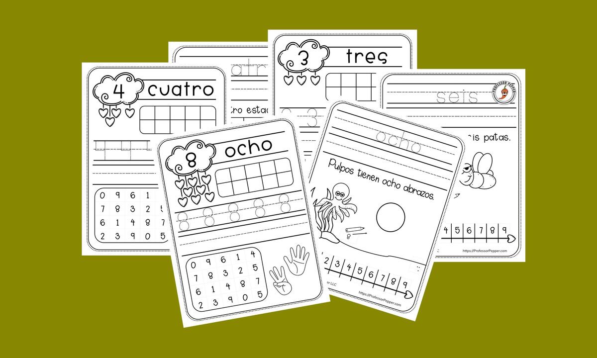 Spanish Numbers Superstar Worksheets