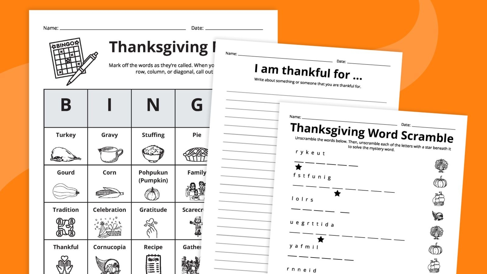 Free Thanksgiving Worksheets Bundle Free Printable Thanksgiving Worksheet Templates Canva
