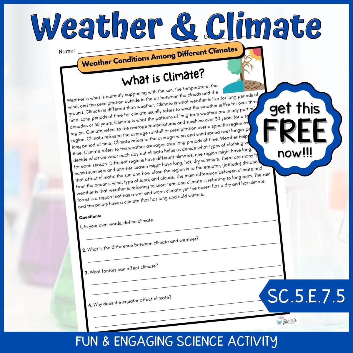 FREE Weather And Climate Reading Passage Activity Classful FREE Weather And Climate Reading Passage Activity Classful