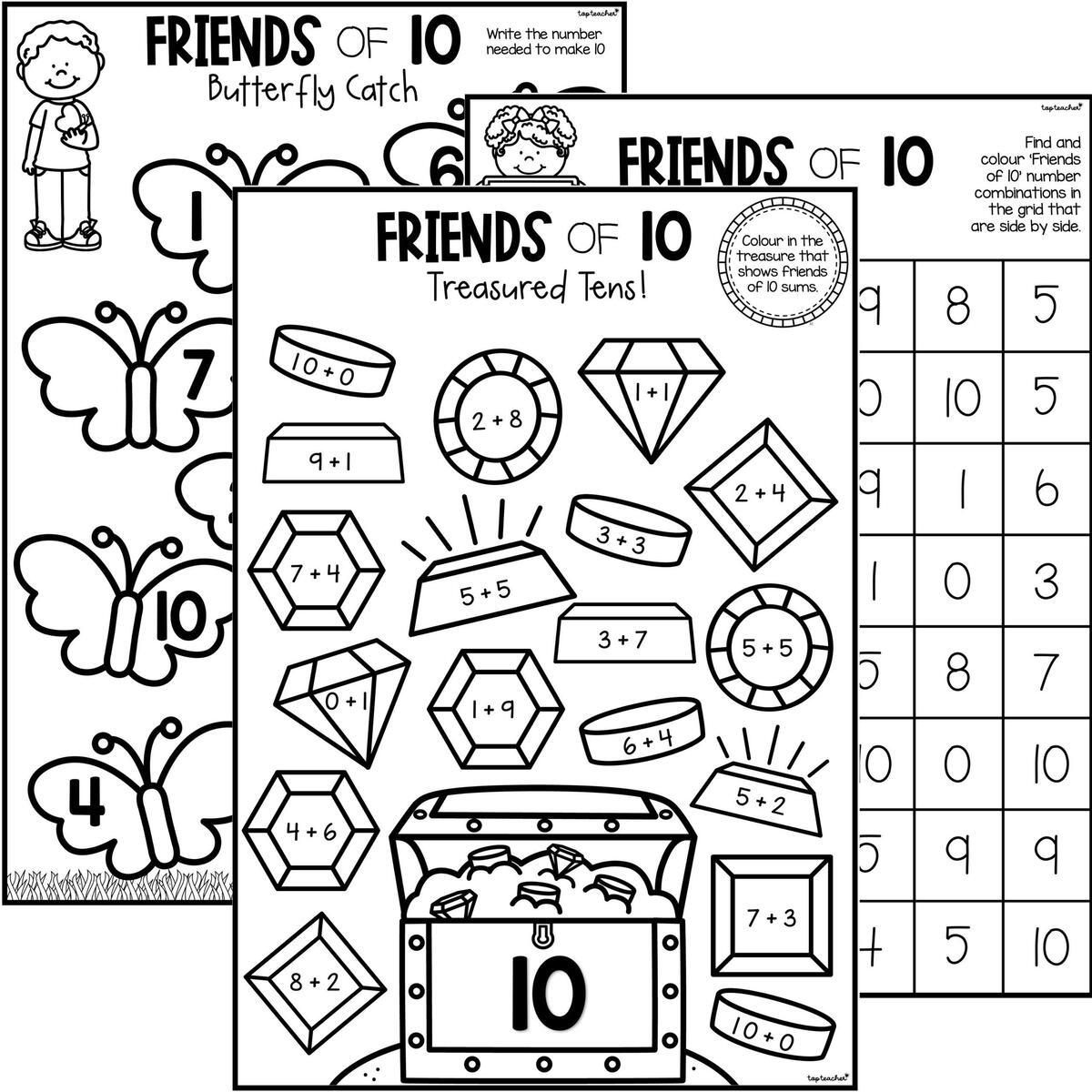 Show Me Ten Friends Of Ten Worksheet Top Teacher