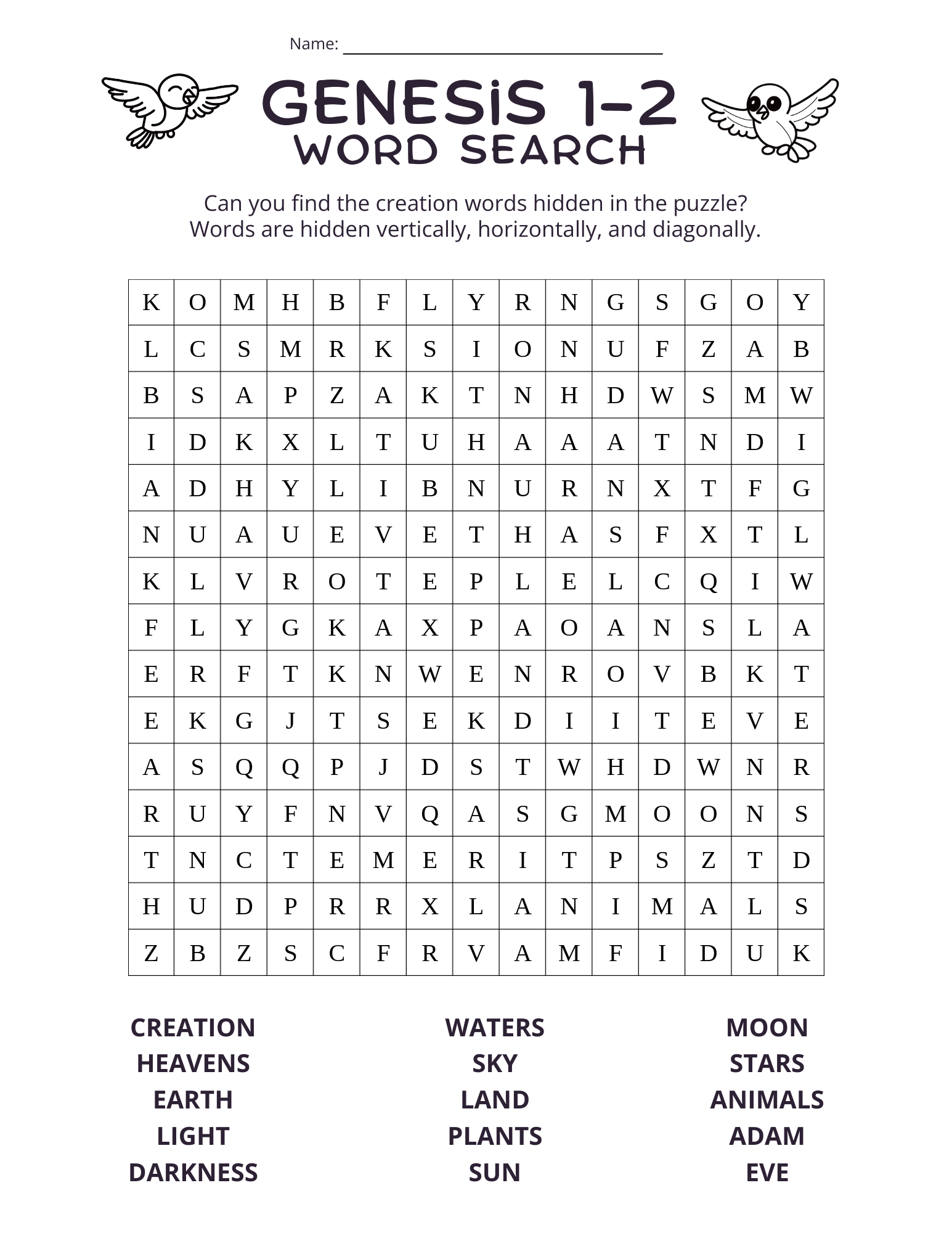 Genesis 1 2 Worksheets For J A M Squad Ages 9 12 Bible Jams And Jellies