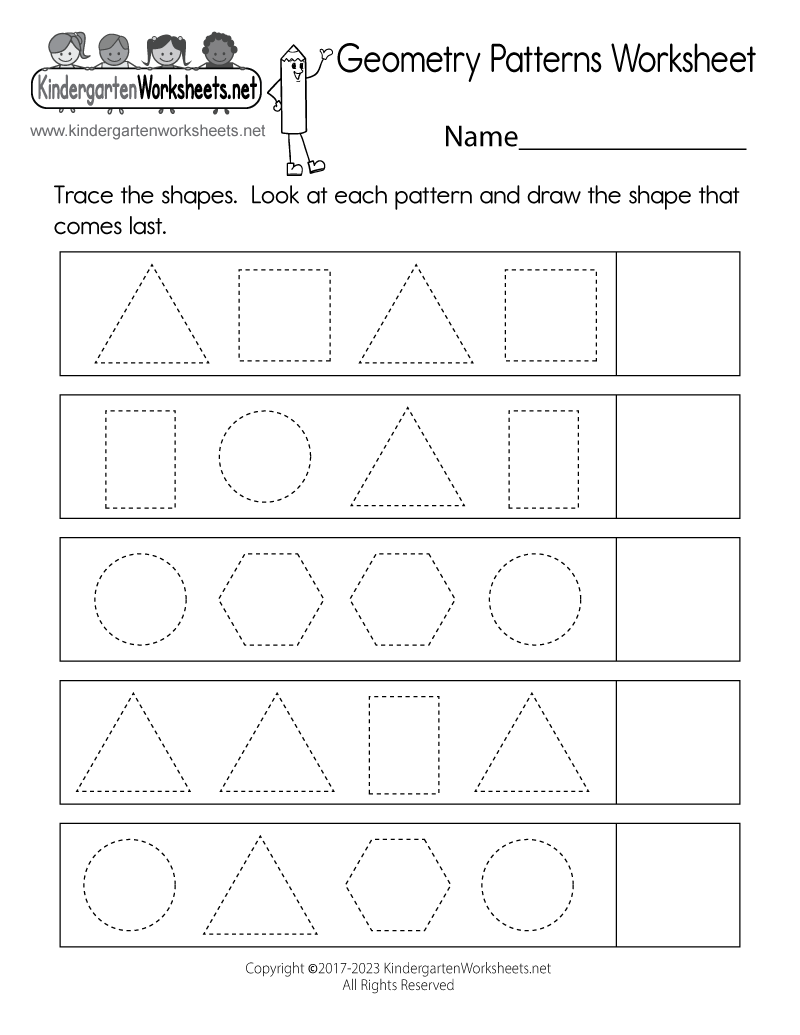 Geometry Patterns Worksheet Free Printable Digital PDF Free Kindergarten Worksheets Spot The Patterns