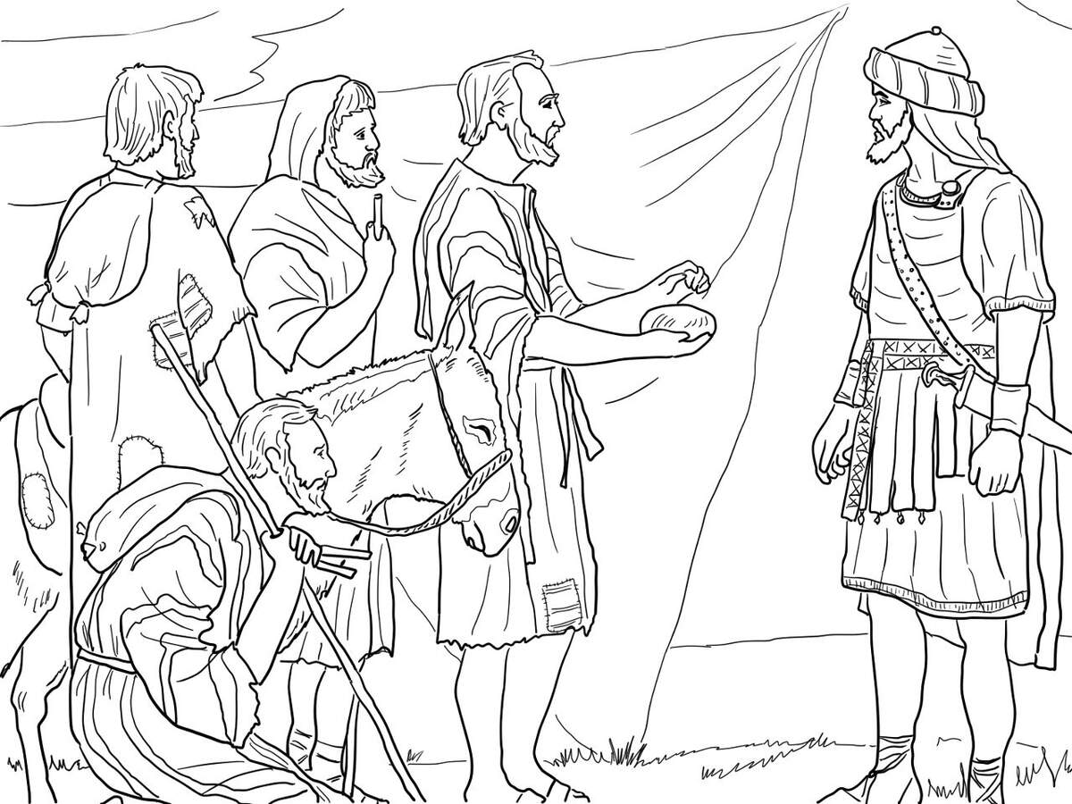 Gibeonites Trick Joshua Coloring Page Free Printable