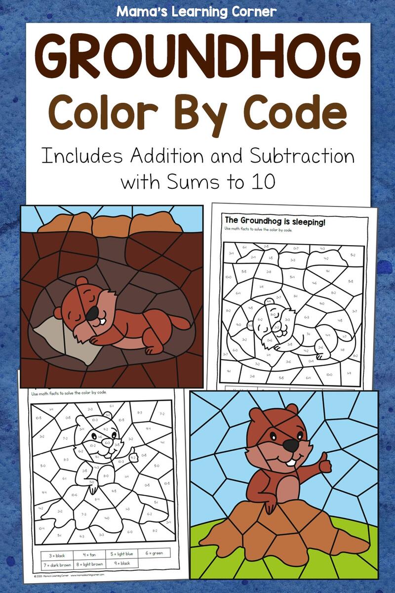 Groundhog Day Color By Number Worksheets Add Subtract To 10 Mamas Learning Corner Groundhog Day Color By Number Worksheets Add Subtract To 10 Mamas Learning Corner
